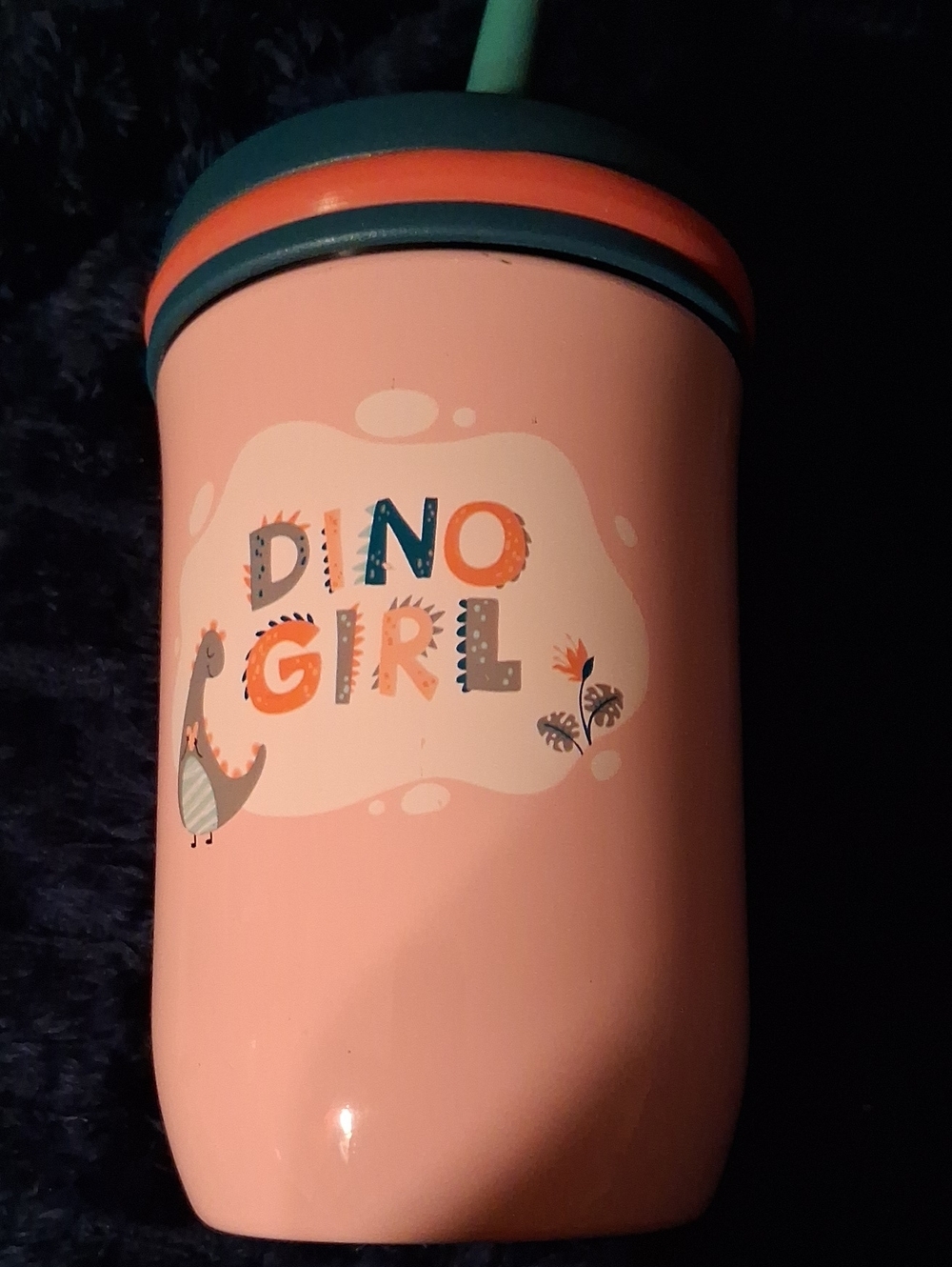 Dino Girl Pink Travel Tumbler